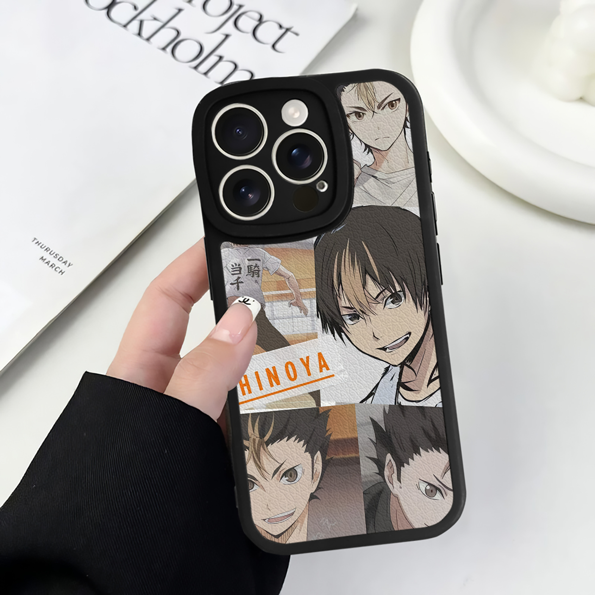 （画像用） ハイキュー!! Haikyu!! 【iPhone 16シリーズ対応】シリコンスマホケース（レザー調） 材質：シリコン